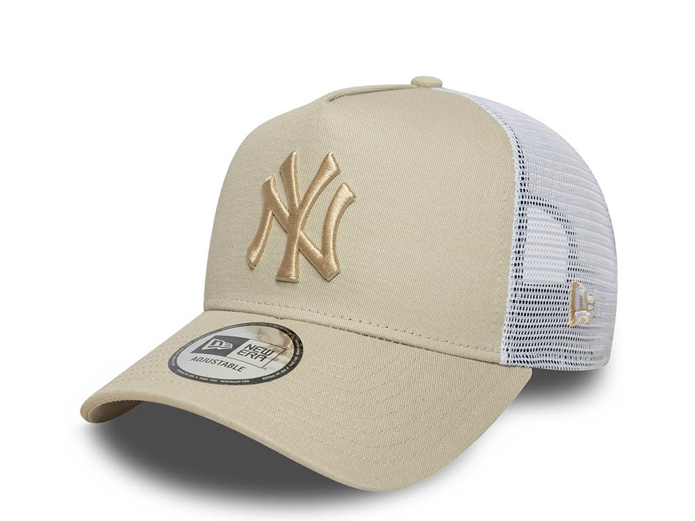 New Era New York Yankees League Essential Creme 9Forty A Frame Trucker Snapback Gorra