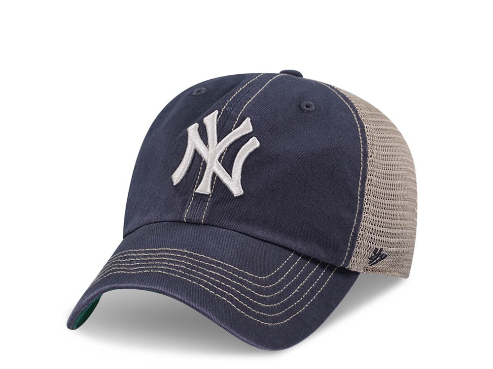 47Brand New York Yankees Vintage Navy Trucker Clean Up Snapback Gorra
