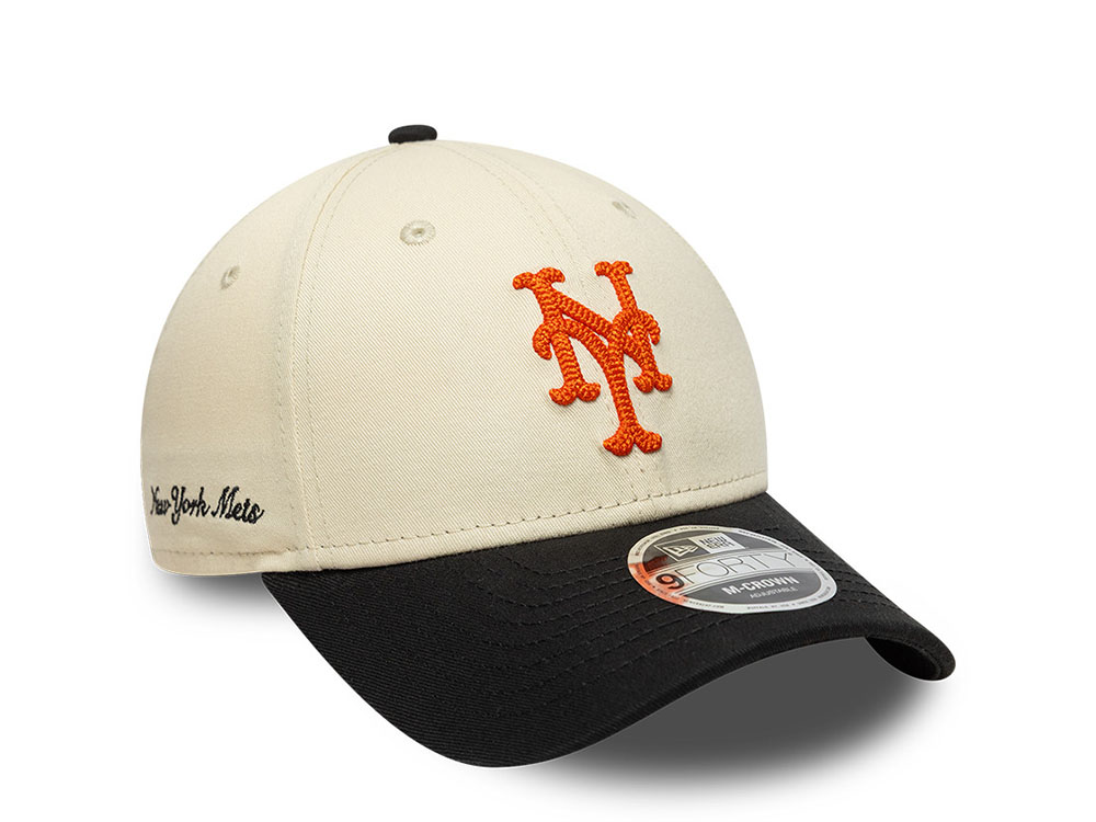 New Era New York Mets Side Script Two Tone 9Forty M Crown Snapback Gorra