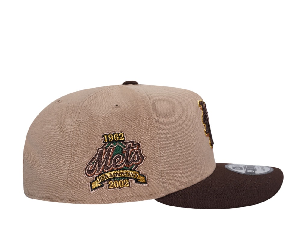 New Era New York Mets 40th Anniversary Tan Metallic Two Tone Edition 9Fifty A Frame Snapback Gorra