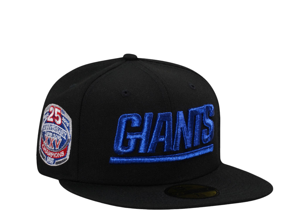 New Era New York Giants 25th Anniversary Super Bowl XXV Black Metallic Edition 59Fifty Fitted Gorra