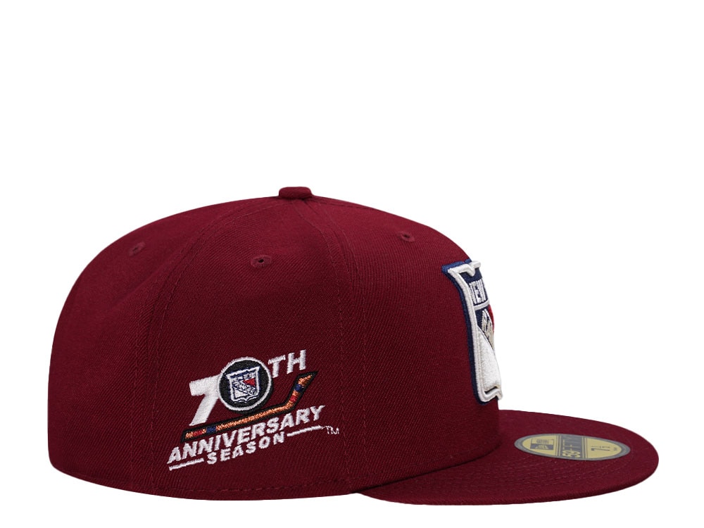 New Era New York Rangers 70th Anniversary Smooth Red Throwback Edition 59Fifty Fitted Gorra