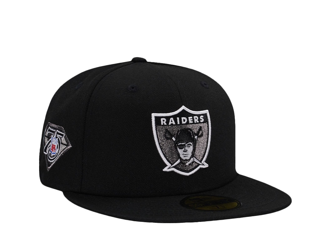 New Era Las Vegas Raiders 75th Anniversary Black Prime Edition 59Fifty Fitted Gorra
