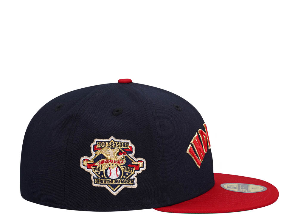 New Era Cleveland Indians American League Script Two Tone Throwback Edition 59Fifty Fitted Gorra