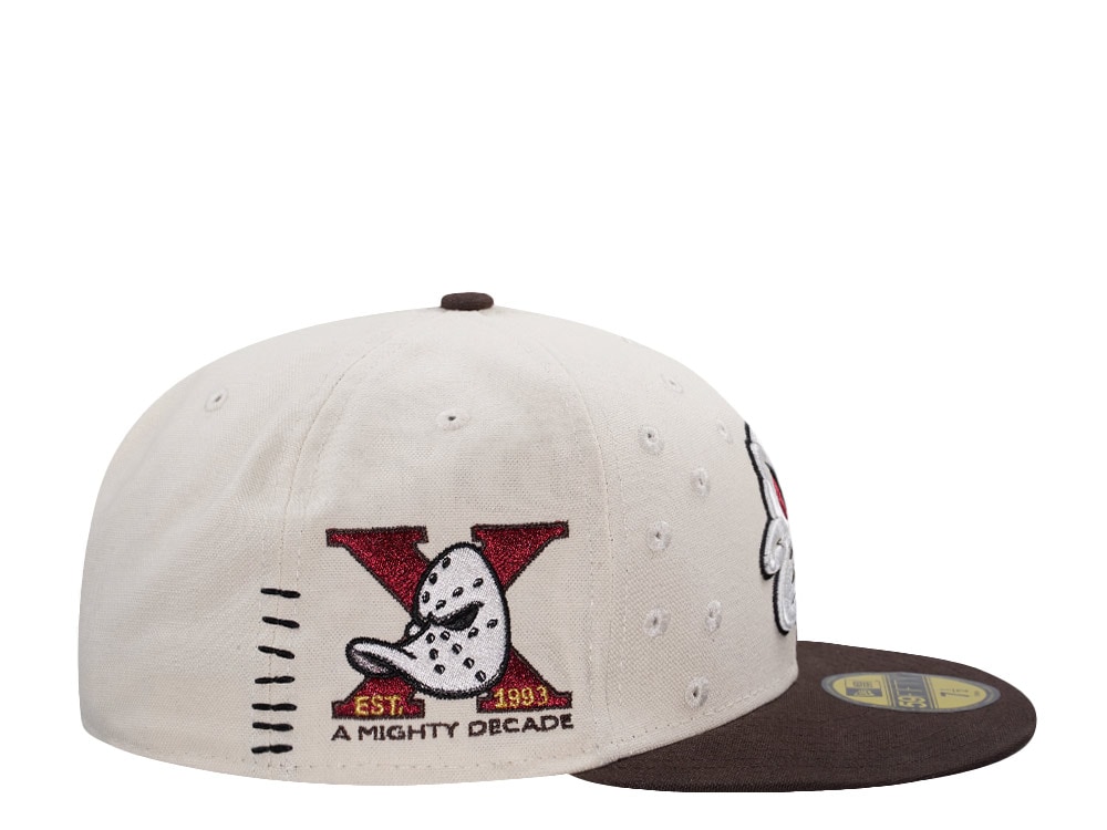 New Era Anaheim Ducks 10th Anniversary Canvas Chrome Two Tone Horror Edition 59Fifty Fitted Gorra