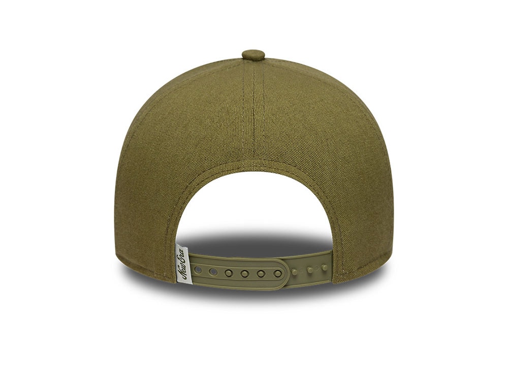 New Era Patch Olive Linen 9Forty E Frame Snapback Gorra