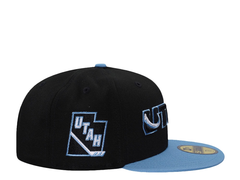 New Era Utah Mammoth Metallic Sky Blue Two Tone Edition 59Fifty Fitted Gorra