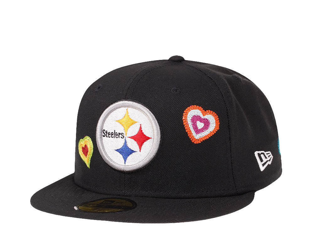 New Era Pittsburgh Steelers Black Chainstitchheart Edition 59Fifty Fitted Gorra