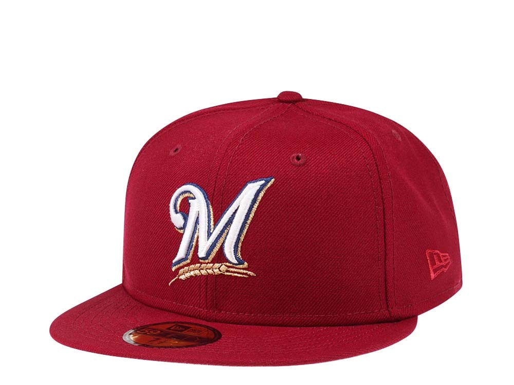 New Era Milwaukee Brewers Smooth Red Classic Edition 59Fifty Fitted Gorra