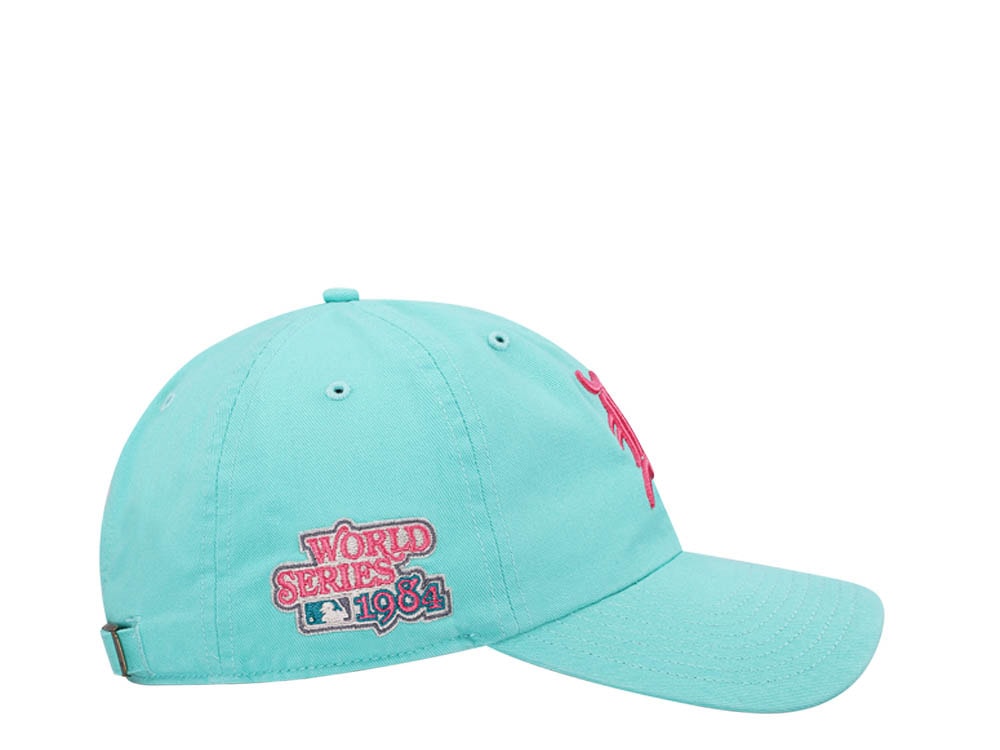 47Brand Detroit Tigers World Series 1984 Tiffany Blue Double Under Clean Up Strapback Gorra
