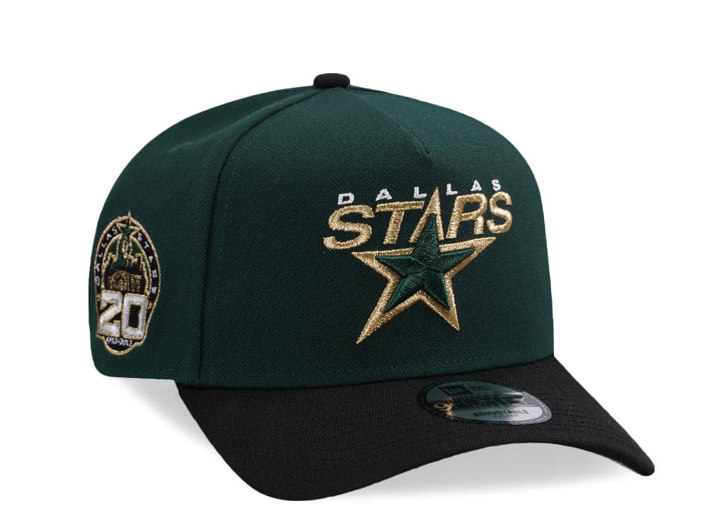 New Era Dallas Stars 20th Anniversary Green Two Tone Edition 9Forty A Frame Snapback Gorra