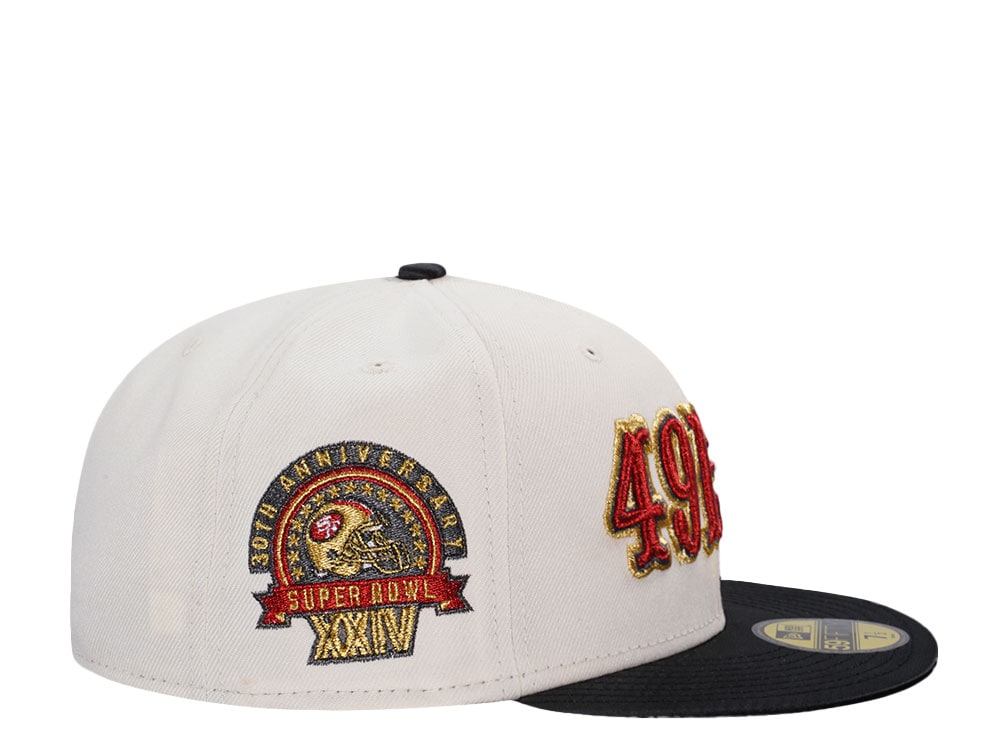 New Era San Francisco 49ers 30th Anniversary Chrome Satin Brim Two Tone Edition 59Fifty Fitted Gorra