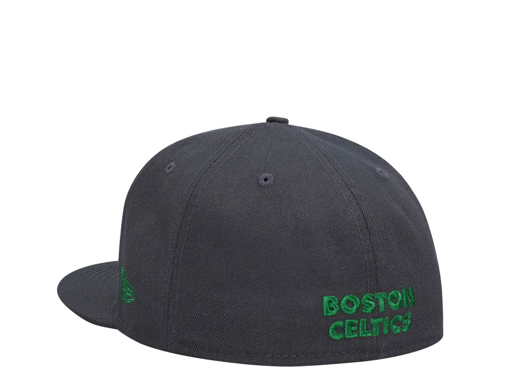 New Era Boston Celtics Gray Script Classic Edition 59Fifty Fitted Gorra