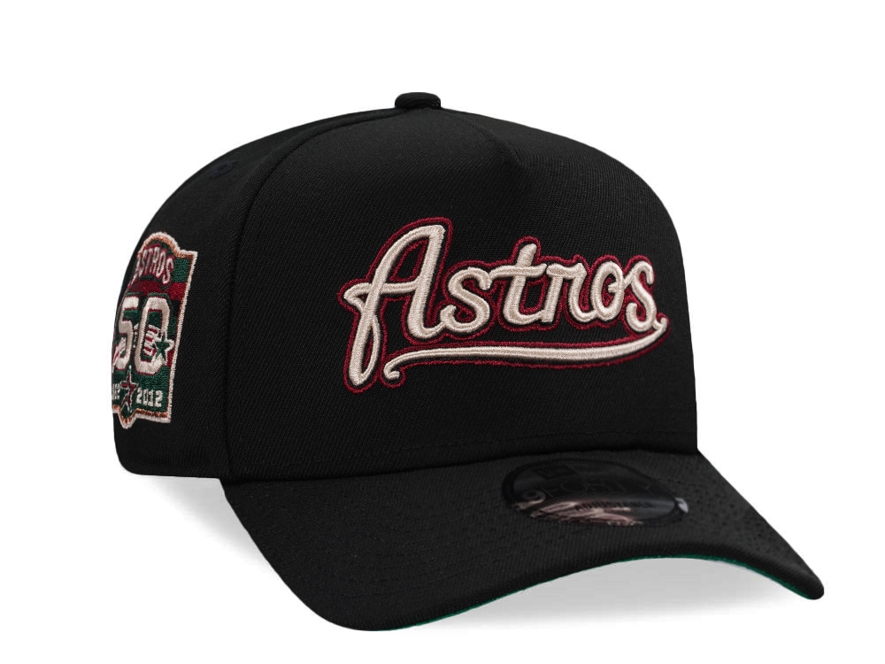 New Era Houston Astros 50th Anniversary Black Throwback Edition 9Forty A Frame Snapback Gorra