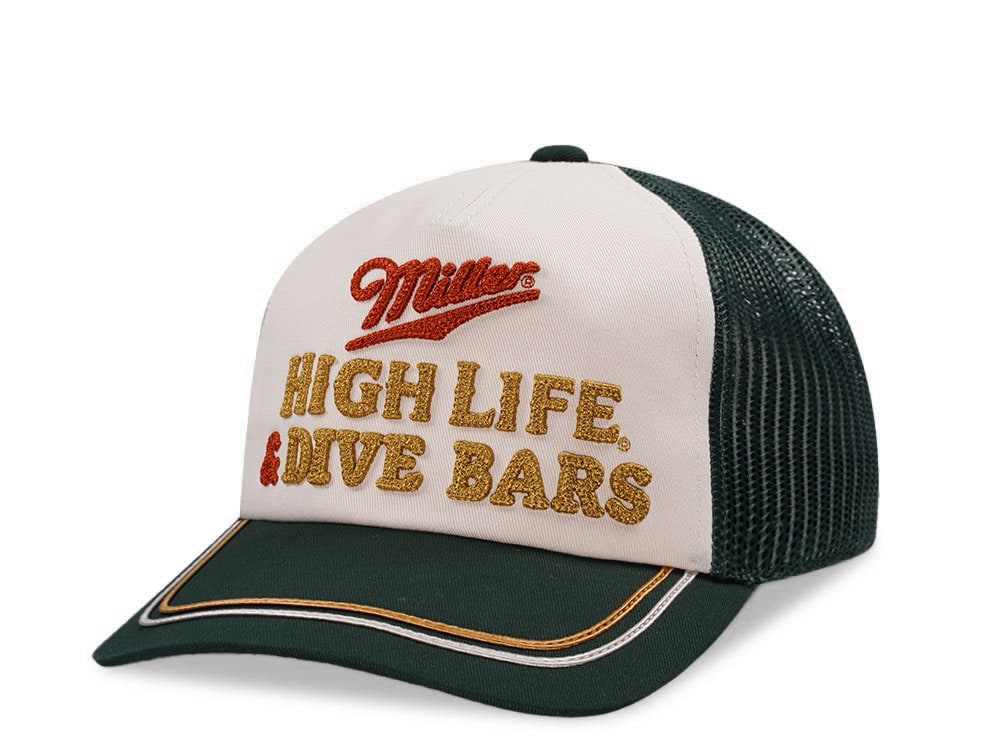 American Needle Miller High Life & Dive Bars Trucker Snapback Gorra
