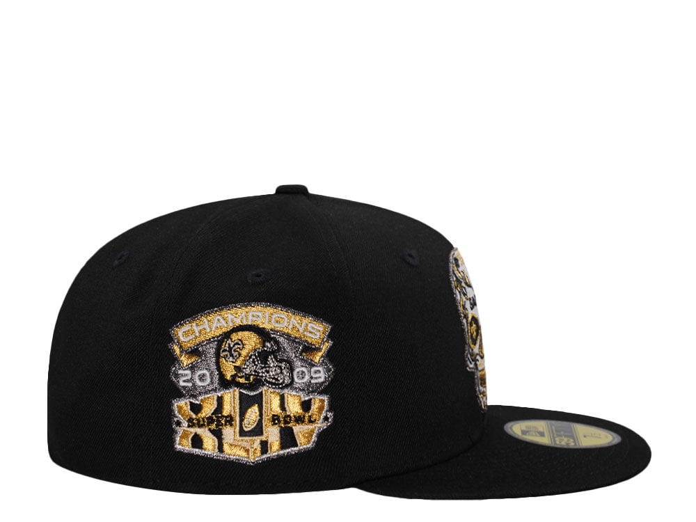 New Era New Orleans Saints Super Bowl Champions 2009 Skull Metallic Glow Prime Edition 59Fifty Fitted Gorra