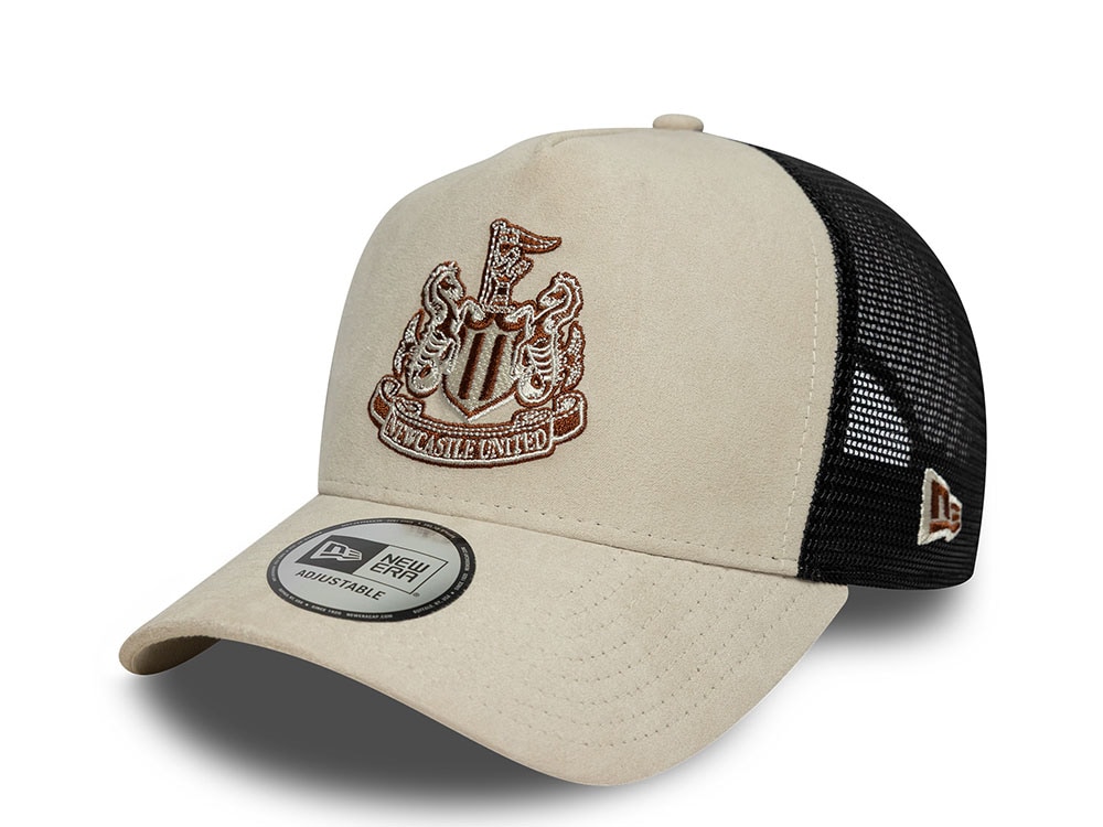 New Era Newcastle United Fc Faux Suede Stone Edition 9Forty A Frame Trucker Snapback Gorra