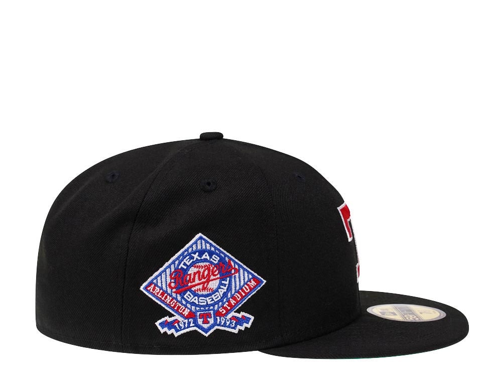 New Era Texas Rangers Arlington Stadium Black Throwback Edition 59Fifty Fitted Gorra
