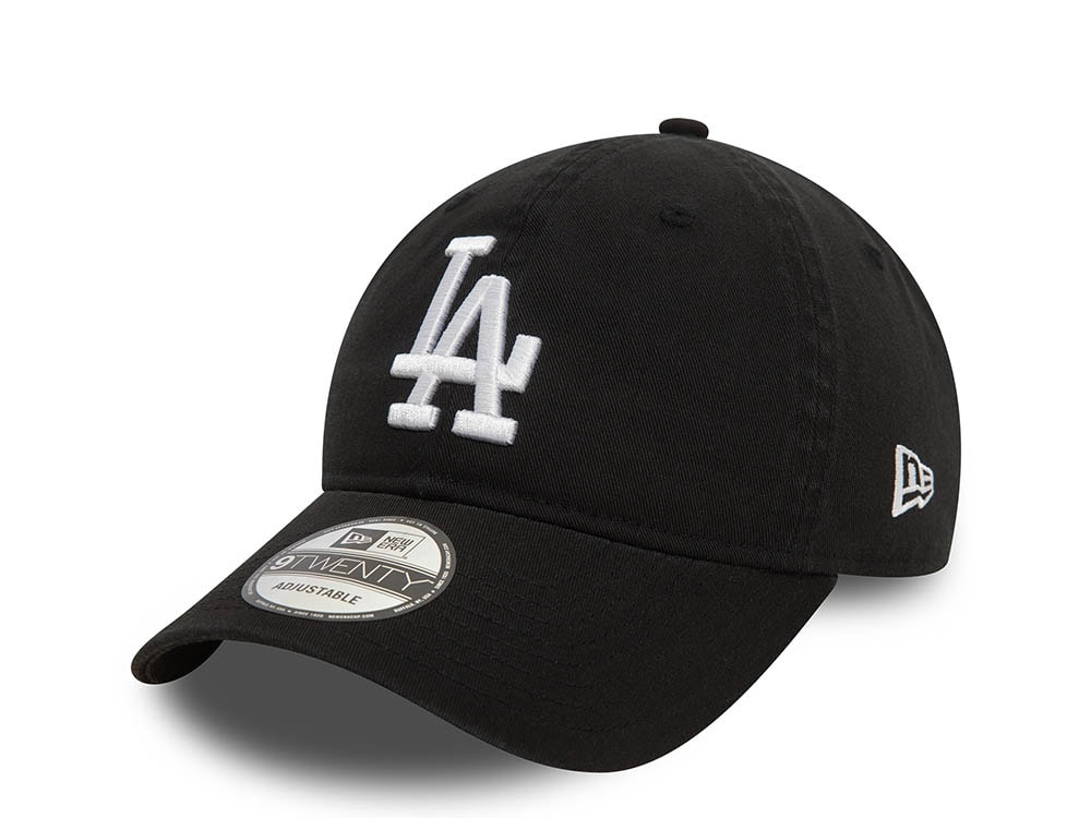 New Era Los Angeles Dodgers Washed Black and White 9Twenty Strapback Gorra