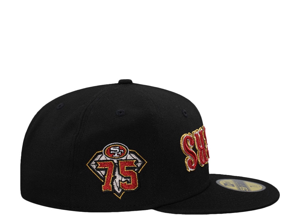 New Era San Francisco 49ers 75th Anniversary Black Prime Edition 59Fifty Fitted Gorra