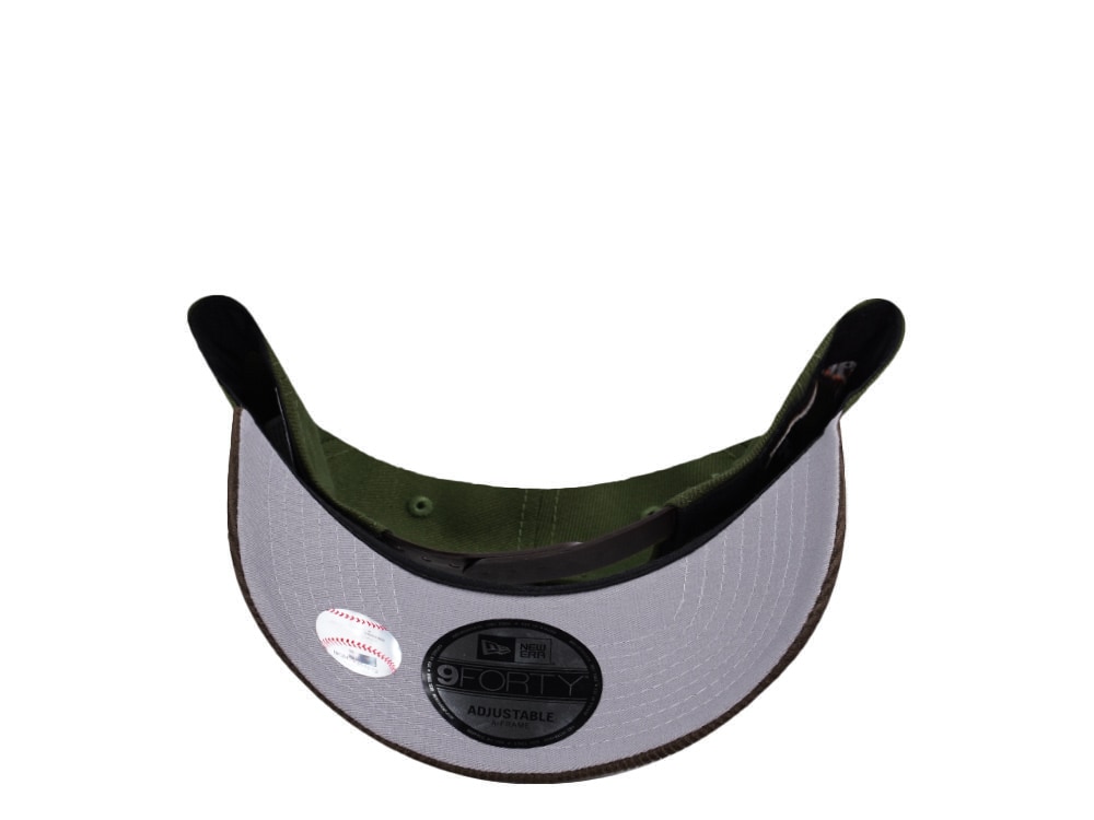 New Era Oakland Athletics 125th Anniversary Rifle Green Walnut Corduroy Two Tone Edition 9Forty A Frame Snapback Gorra