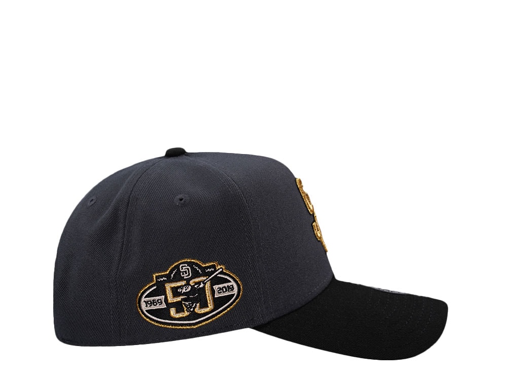 New Era San Diego Padres 50th Anniversary Dark Gray Two Tone Edition 9Forty A Frame Snapback Gorra