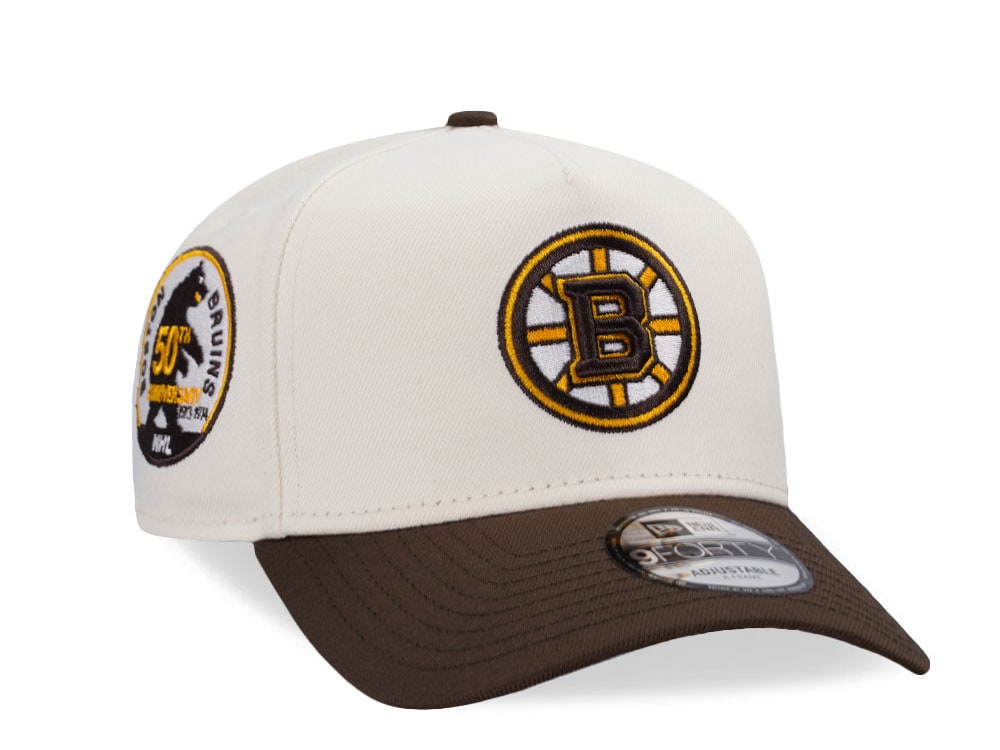 New Era Boston Bruins 50th Anniversary Chrome Two Tone Edition 9Forty A Frame Snapback Gorra