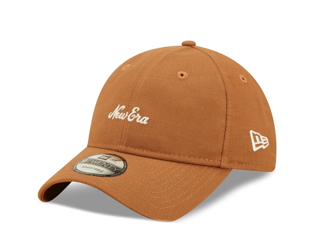 New Era Linen Brown 9Twenty Strapback Gorra