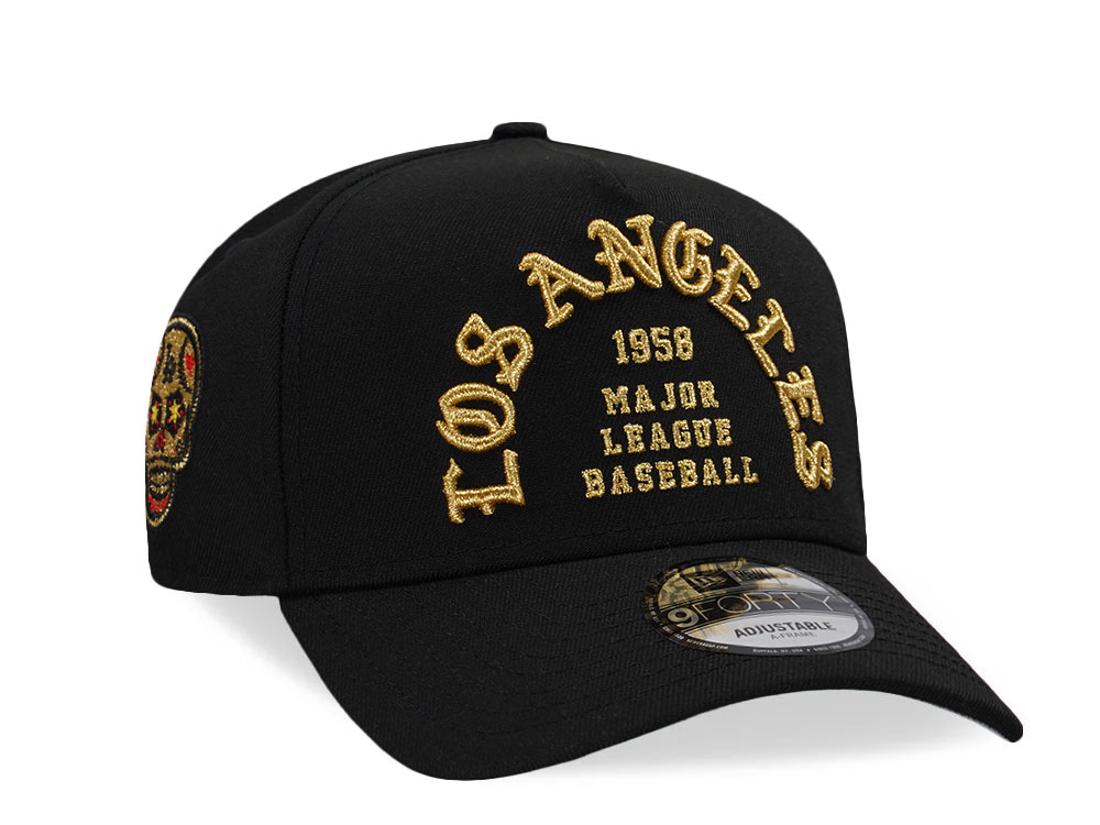New Era Los Angeles Dodgers Black Gold Skull Edition 9Forty A Frame Snapback Gorra