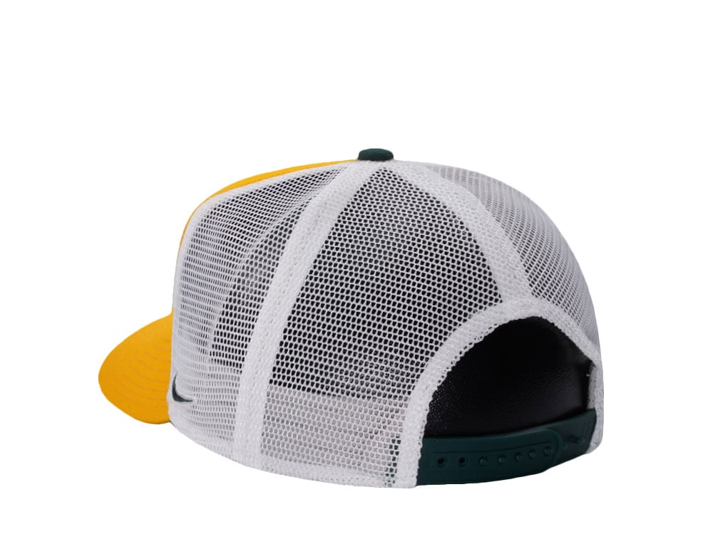 Nike Oakland Athletics Primetime Dri-Fit Rise Yellow Edition Trucker Snapback Gorra