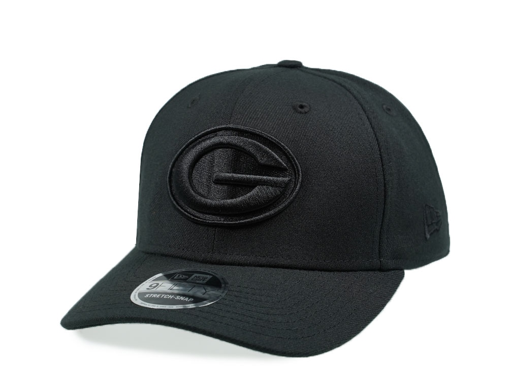 New Era Green Bay Packers Black on Black 9Fifty Stretch Snapback Gorra
