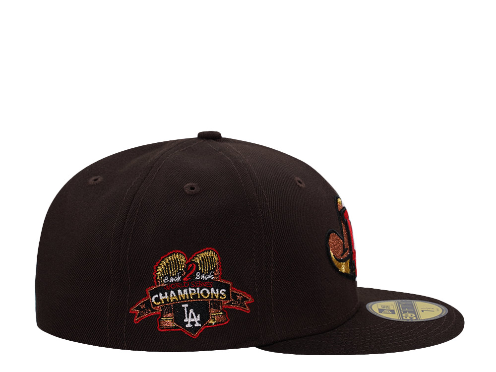 New Era Los Angeles Dodgers Back to Back Champions Burnt Wood Prime Edition 59Fifty Fitted Gorra