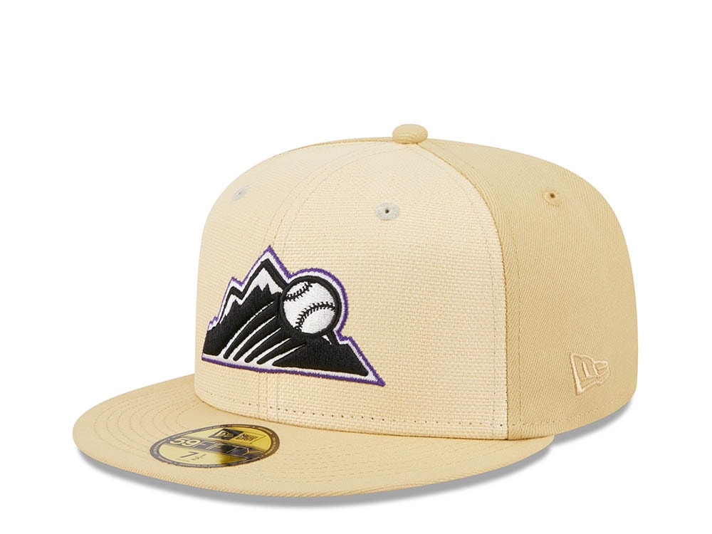 New Era Colorado Rockies 20th Anniversary Raffia Front Vegas Gold Edition 59Fifty Fitted Gorra