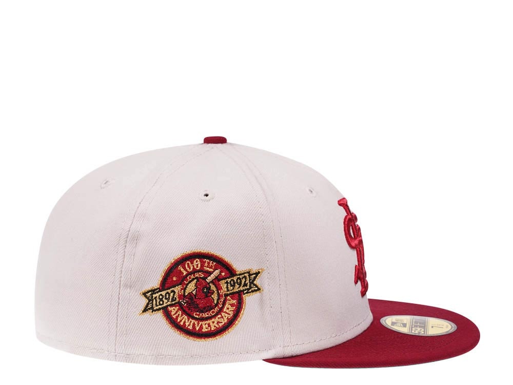 New Era St. Louis Cardinals 100th Anniversary Vintage Stone Two Tone Throwback Edition 59Fifty Fitted Gorra