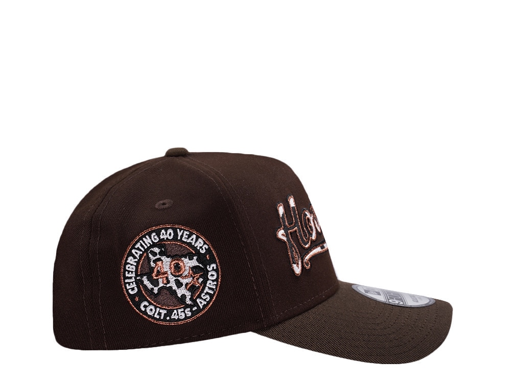 New Era Houston Astros 40th Anniversary Cow Burnt Wood Two Tone Edition 9Forty A Frame Snapback Gorra