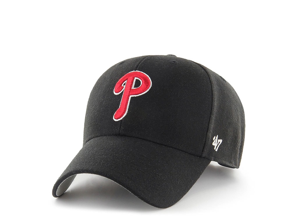 47Brand Philadelphia Phillies Black Classic Strapback Gorra