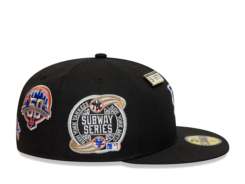 New Era New York Mets Subway Series Multi Patch Black Prime Edition 59Fifty Fitted Gorra