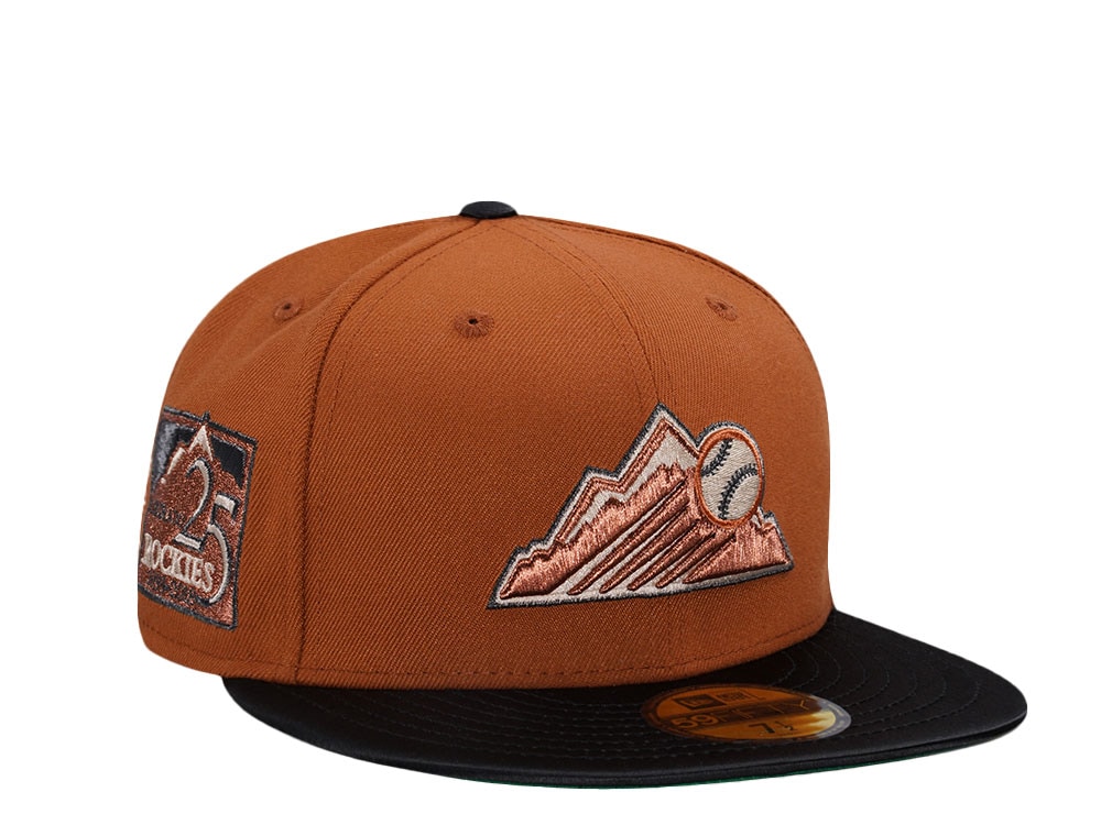 New Era Colorado Rockies 25th Anniversary Earthy Copper Satin Brim Two Tone Edition 59Fifty Fitted Gorra
