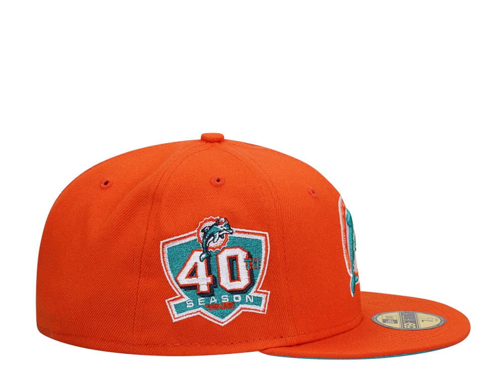 New Era Miami Dolphins 40th Anniversary Orange Edition 59Fifty Fitted Gorra
