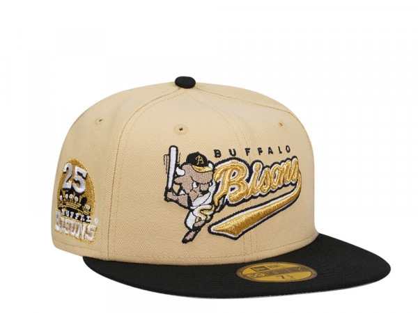 New Era Buffalo Bisons 25th Anniversary Vegas Gold Two Tone Edition 59Fifty Fitted Cap