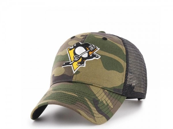 47brand Pittsburgh Penguins MVP Trucker Camo Snapback Cap