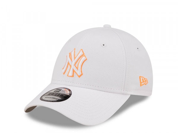 New Era New York Yankees Neon Outline White 9Forty Strapback Cap