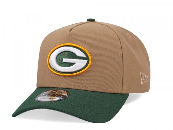 New Era Green Bay Packers Khaki Two Tone Edition 9Forty A Frame Snapback Cap