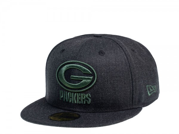 New Era Green Bay Packers Green on Black 59Fifty Fitted Cap